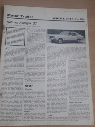 Hillman avenger motor - -,