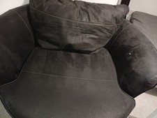 Swivel leatherl Large Round armchair