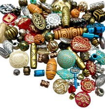 Over 100pcs of Handpicked Ethnic, Antique & Tribal Style Acylic Beads