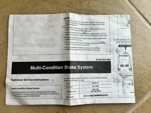 Shimano deore brake - xt, v-brake