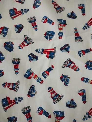 Nautical marine cotton fabric - marine,