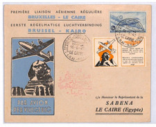 BELGIUM Air Mail Cover SABENA FIRST FLIGHT EGYPT Cairo Brussels 1947 YX283