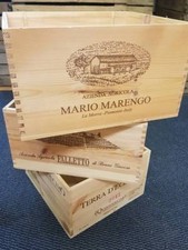 3 x ITALIAN WOODEN WINE CRATES BOXES - VINTAGE SHABBY CHIC DRAWERS STORAGE>