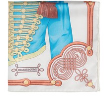 Hermes Brandebourgs Pocket Square 45 42 cm x 42 cm Silk Blue Orange White