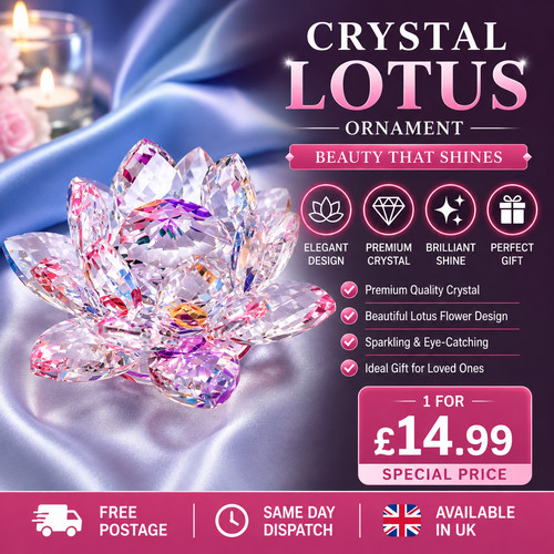 Crystal lotus flower ornament - crystal,