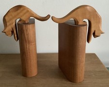 Vintage Wooden Bookends With
