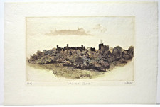 Large proof aquatint etching of "Arundel Castle", by listed artist Jane May