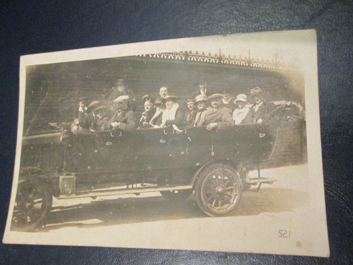 Postcard charabanc filled - postcard,