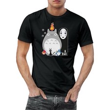 Ghibli Gang T-Shirt Top Totoro Calcifer Soot Sprite No Face Ponyo Japan Anime