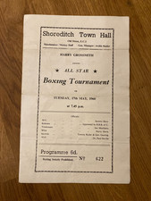 Boxing Tournament Programme Shoreditch Town Hall May 1960; Good Condition