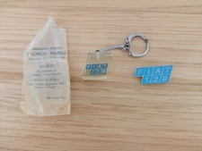 Vintage Fiat 128 Metal Pin Badge and Keyring