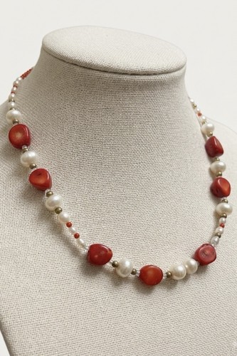 Vintage pearl coral sterling - coral,
