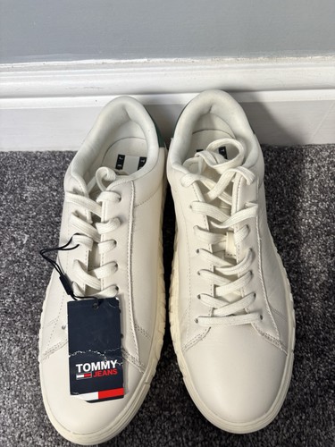 Tommy jeans white trainers - white,
