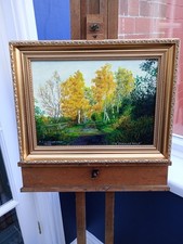 Oil on canvas panel board of the Derwent Walk - 34 x 44 cm