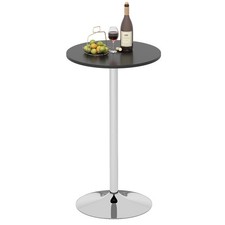 GAINOOM Black Round Bar Table