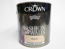 Crown Fashion For Walls - Flat Matt Emulsion Paint - Milliner - 2.5 Litre