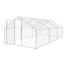 Chicken Cage Farm Walk in Chicken Coop Poultry Hen Galvanised Steel Shelter Roof
