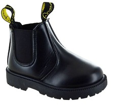 BOYS GIRLS BIKER PULL ON DEALER CHELSEA ANKLE KIDS RIDING SCHOOL SHOES BOOTS SZ