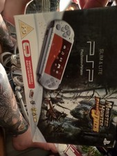 Sony PSP 3003 Console Mystic Silver Monster Hunter Freedom Unite Bundle Boxed