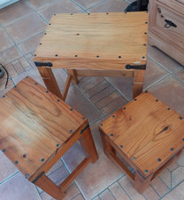  NEST OF WOOD TABLES IN