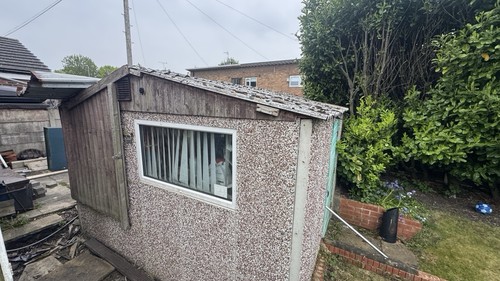 Concrete garage installed - garage,