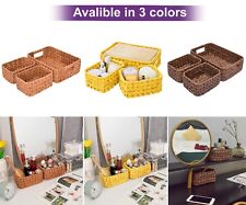 Set of 3 Handwoven Wicker