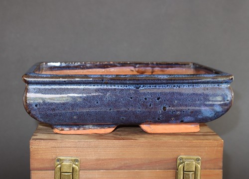 Bonsai pot rectangular blue - pot,