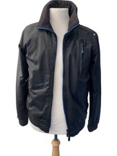 Superdry Moody Bomber Jacket Black Medium Men's Casual Cotton Blend