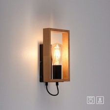 Wooden Frame Wall Lights x 3