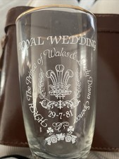 commemorative glass 1981 royal wedding of Prince Charles & Diana Spencer