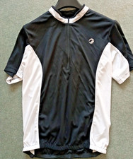 New Tenn Mens 1/3 Zip Cycle Bike Coolflow short sleeve Jersey black/white Large