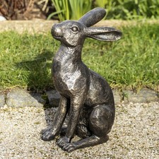 Aged Gold Garden Alert Hare