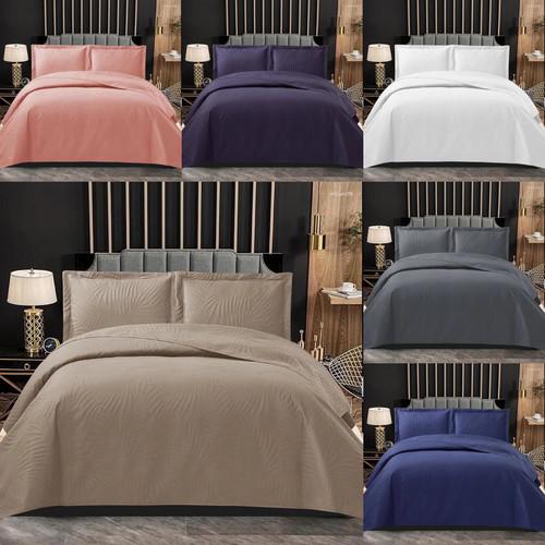 Luxury embossed leaf bedspread - luxury,