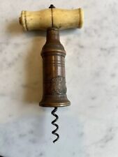 Georgian Thomason Patented Crested Brass & Bovine Bone Corkscrew C 1802