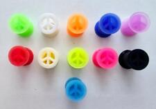 10mm various colour STRETCHER for piercings SILICONE peace symbol PLUG - FREEPOS