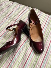Jones Bootmaker Burgundy Patent Court Pumps Heels Shoes EU37 UK4.5 -Free Returns