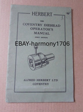Vintage Coventry Diehead Operator's Manual First Edition Alfred Herbert Ltd