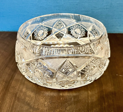 Bohemia cut crystal bowl heavy - cut,