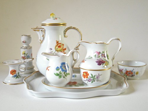 Meissen german porcelain 9pc - german,
