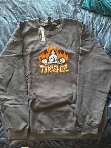 Thrasher crew neck black - thrasher, xl