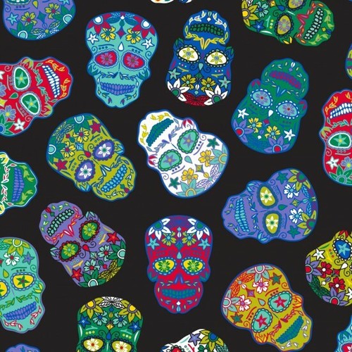 Fabric sugar skulls nutex - sugar,