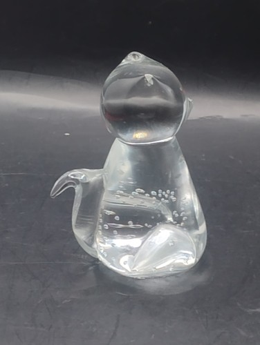 Clear glass cat - glass,