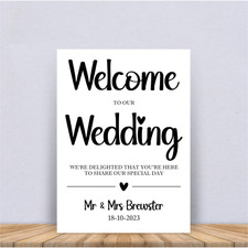 Personalised wedding sign - personalised, post