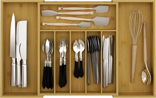 Extendable wooden cutlery - wooden,