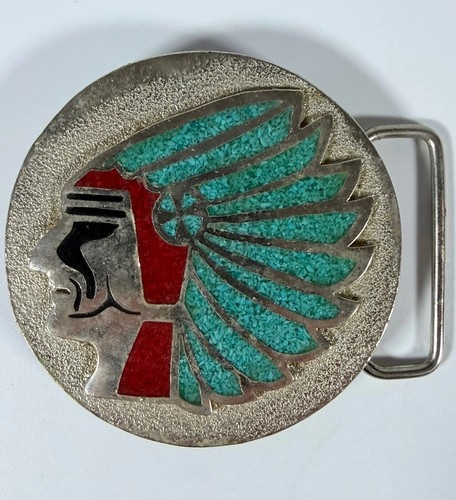Indian chief belt buckle - indian,