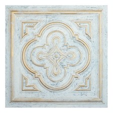 Faux tin ceiling tiles Vintage ceiling panels PL36 Aged white gold 10pcs