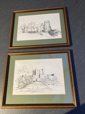 Pair Wooden Framed Pencil