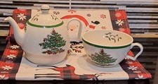 Christmas spode tea - christmas,