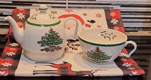 Christmas spode tea - christmas, and