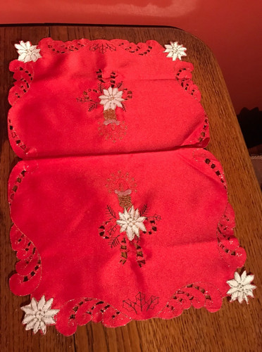 Satin christmas place mat - christmas,